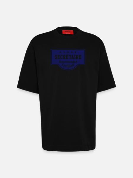 Secrétaire - T-shirt bio épais oversize fabriqué en UE - SOLID BLACK