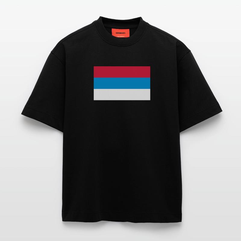 Drapeau national de Serbie T-shirt bio épais oversize fabriqué en UE