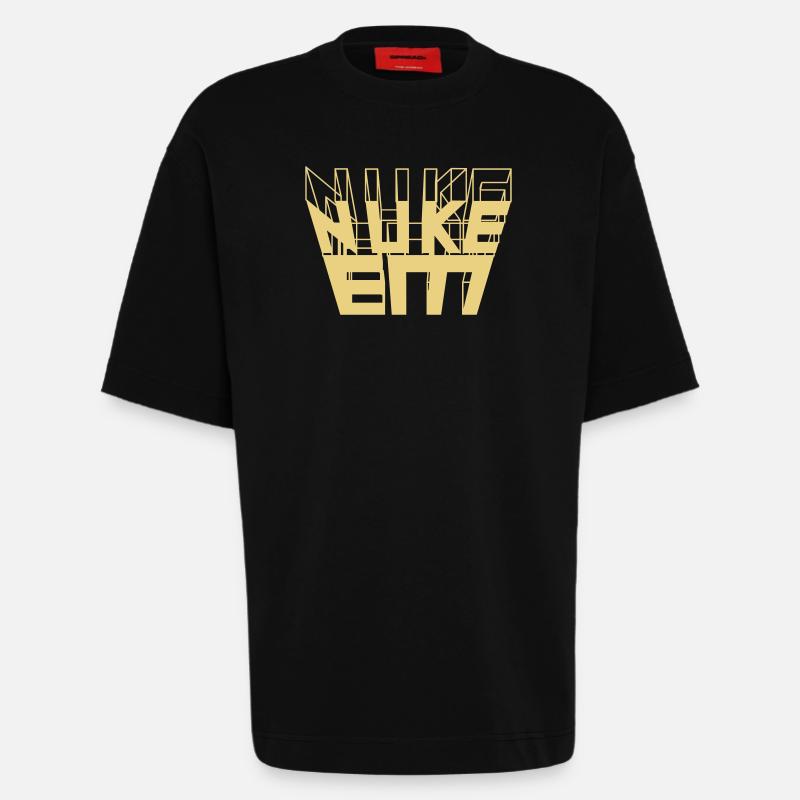 Nuke Em texte 3D - T-shirt bio épais oversize fabriqué en UE - SOLID BLACK