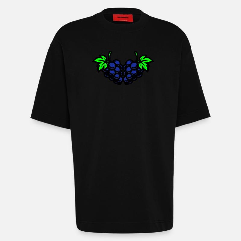 Trauben Weintrauben - Heavyweight T-Shirt - made by SPREAD  - SOLID BLACK