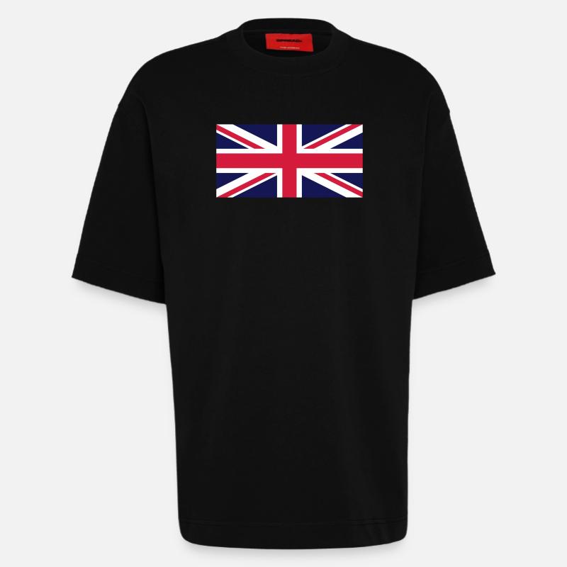 UNION JACK 2 - Heavyweight T-Shirt - made by SPREAD  - SOLID BLACK