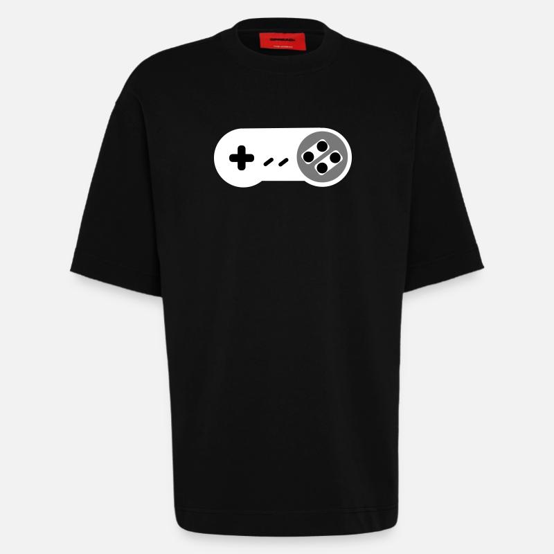 Super NES Controller - T-shirt bio épais oversize fabriqué en UE - SOLID BLACK