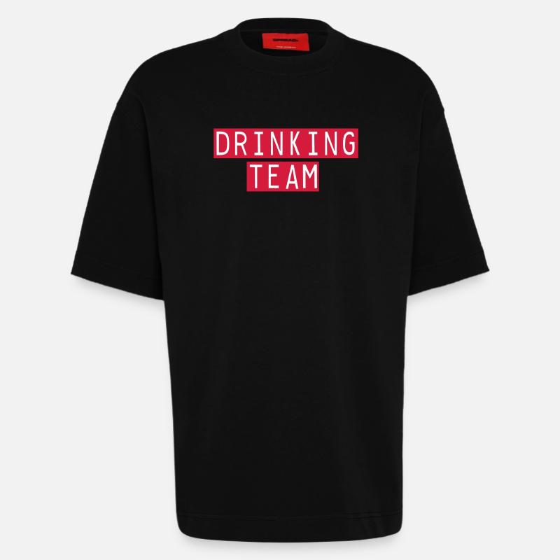 drinking team - Heavyweight T-Shirt - made by SPREAD  - SOLID BLACK