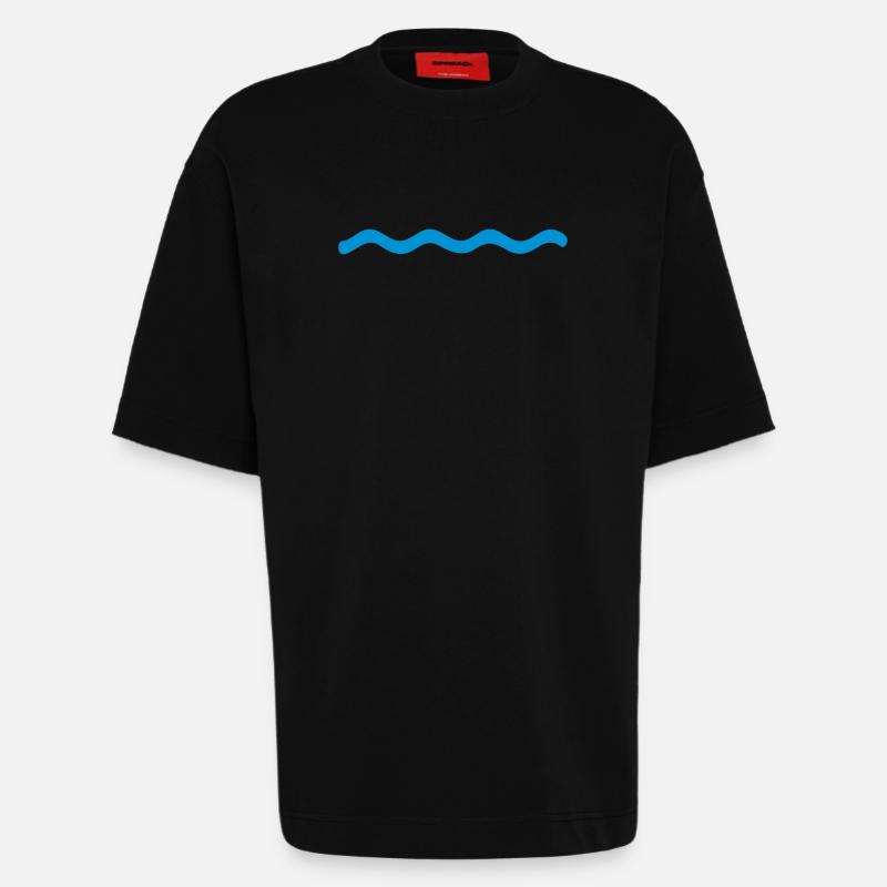eau - T-shirt bio épais oversize fabriqué en UE - SOLID BLACK