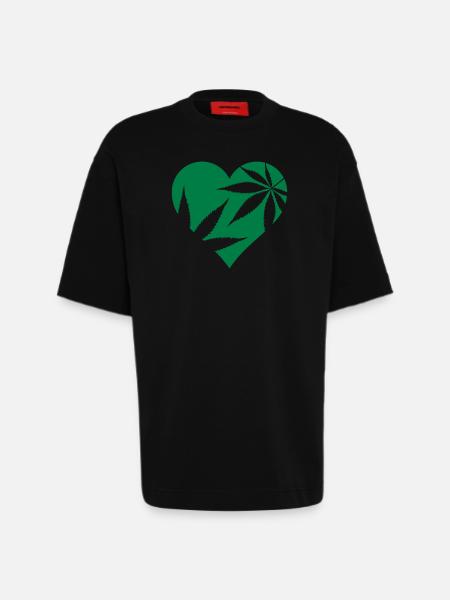cannabis love - Heavyweight T-Shirt - made by SPREAD  - SOLID BLACK