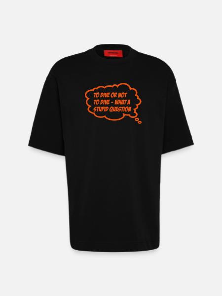 plongée - T-shirt bio épais oversize fabriqué en UE - SOLID BLACK