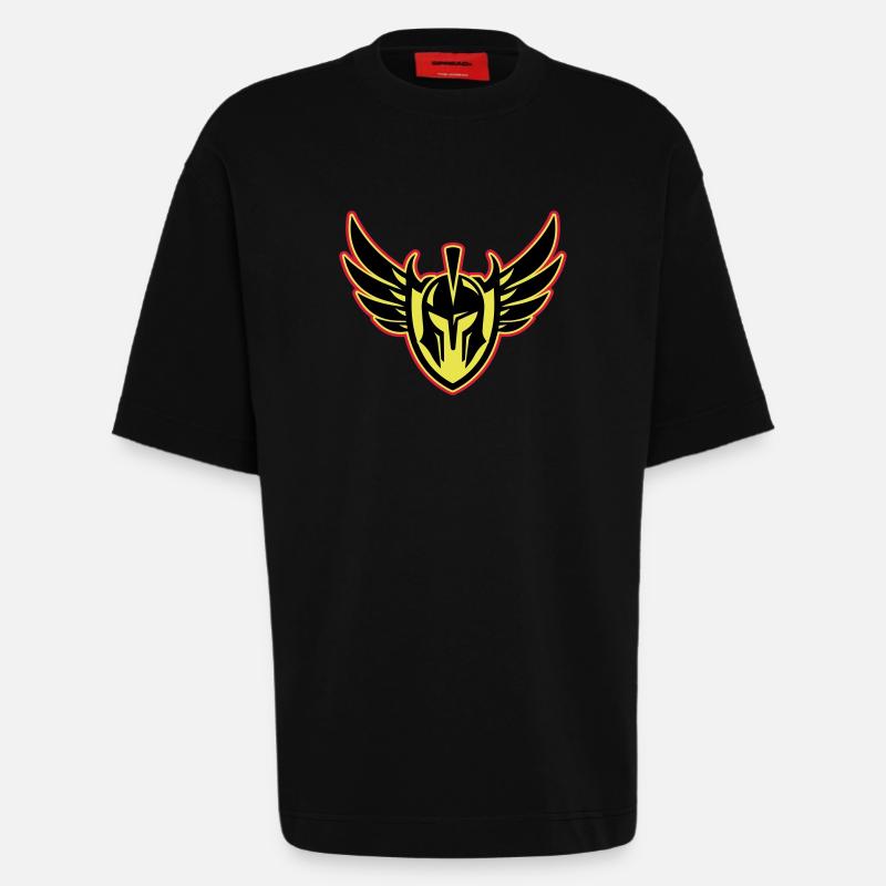 Spartan Warrior Helmet - Heavyweight T-Shirt - made by SPREAD  - SOLID BLACK