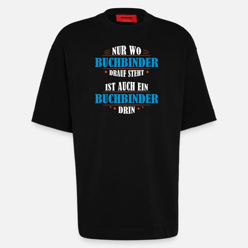 Buchbinder Beruf Geschenk - Heavyweight T-Shirt - made by SPREAD  - SOLID BLACK