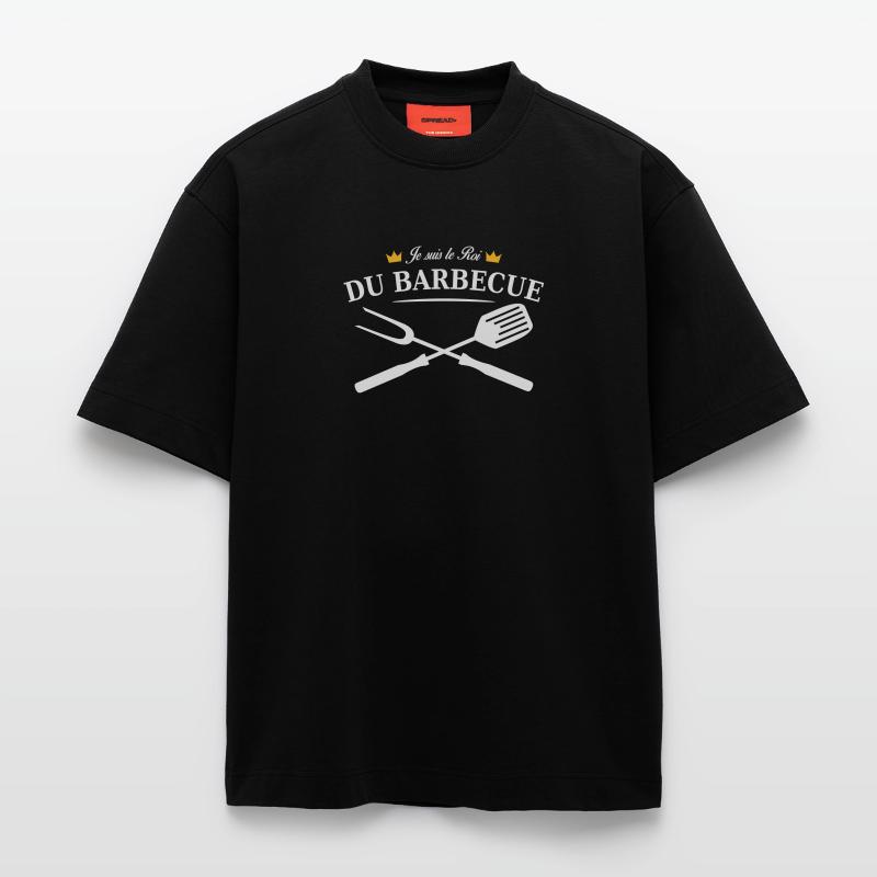 roi du barbecue T-shirt bio épais oversize fabriqué en UE
