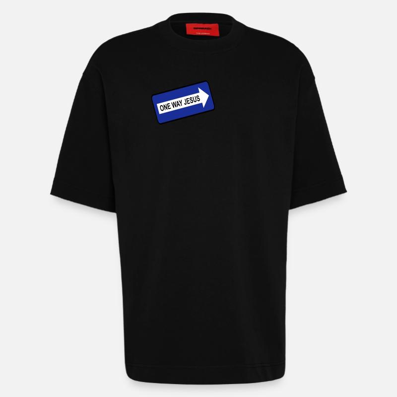 One Way Jesus - Heavyweight T-Shirt - made by SPREAD  - SOLID BLACK