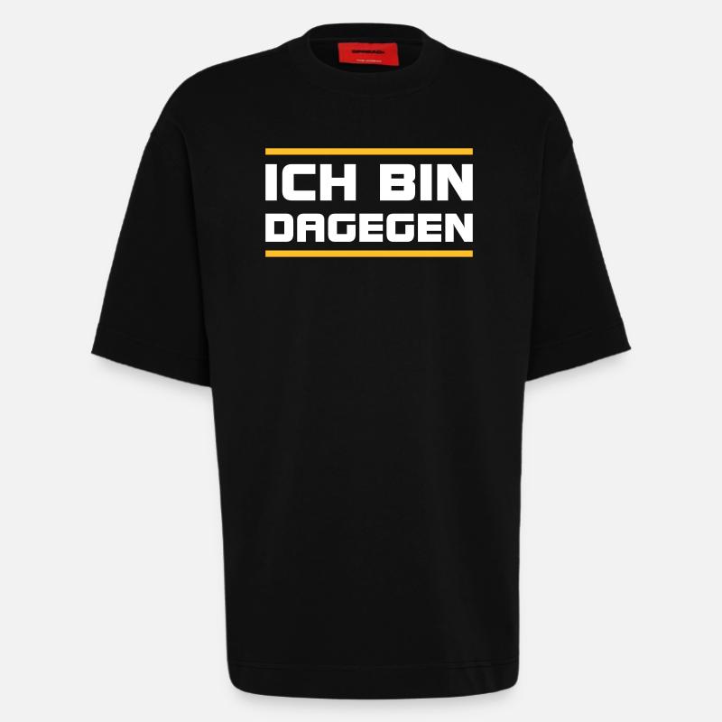 Ich bin dagegen -V2 - Heavyweight T-Shirt - made by SPREAD  - SOLID BLACK