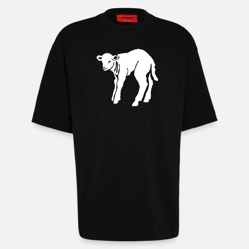 Lamm - Heavyweight T-Shirt - made by SPREAD  - SOLID BLACK