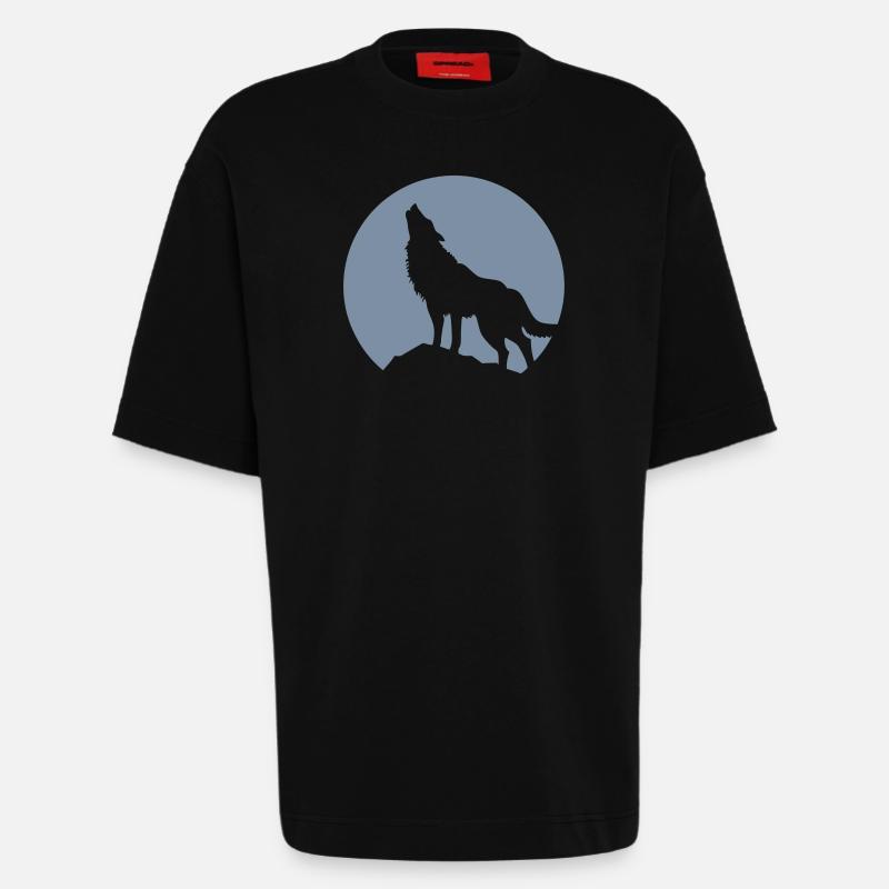 Wolf - Heavyweight T-Shirt - made by SPREAD  - SOLID BLACK