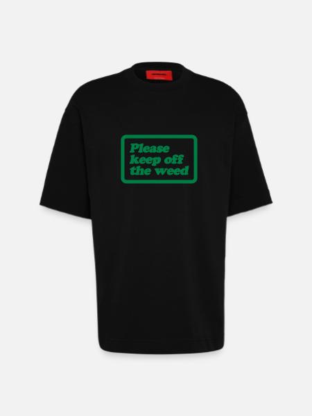 Please Keep Off The Weed - Heavyweight T-Shirt - made by SPREAD - SOLID BLACK
