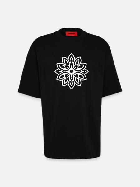 Mandala Blossom Icon - Heavyweight T-Shirt - made by SPREAD - SOLID BLACK