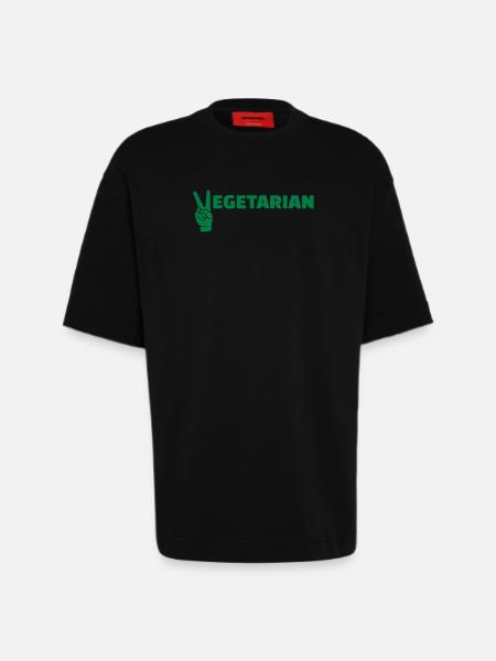 Vegetarian - Heavyweight T-Shirt - made by SPREAD - SOLID BLACK