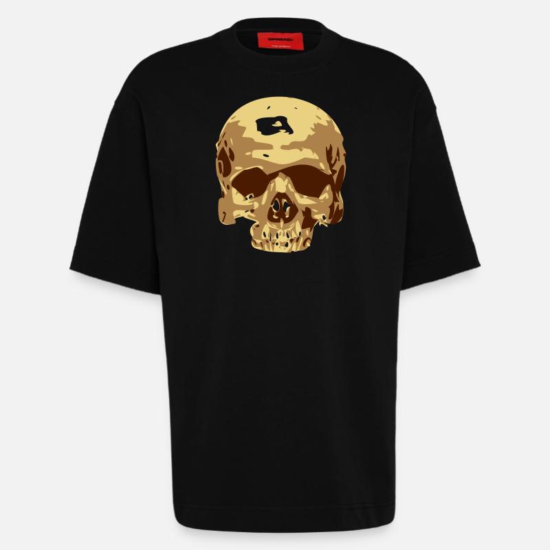 Skull /// /// vector skull - Heavyweight T-Shirt - made by SPREAD  - SOLID BLACK