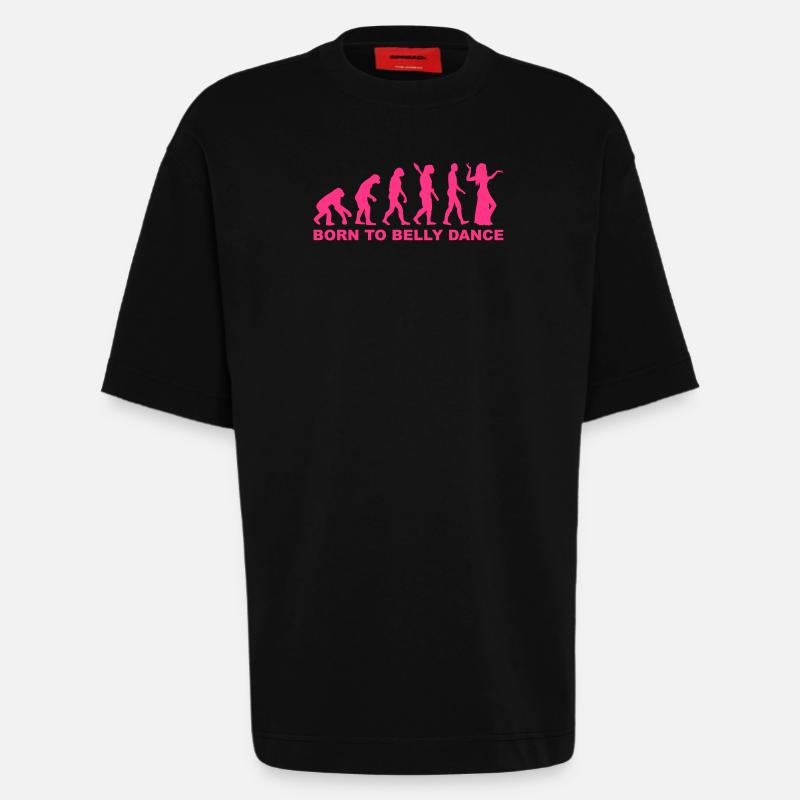 Evolution belly dance - T-shirt bio épais oversize fabriqué en UE - SOLID BLACK