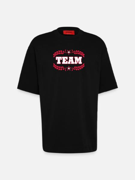 Team - T-shirt bio épais oversize fabriqué en UE - SOLID BLACK