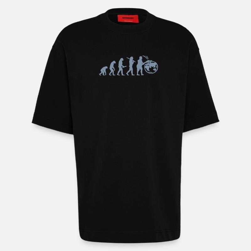 Evolution Planeten Erde Welt - Heavyweight T-Shirt - made by SPREAD  - SOLID BLACK