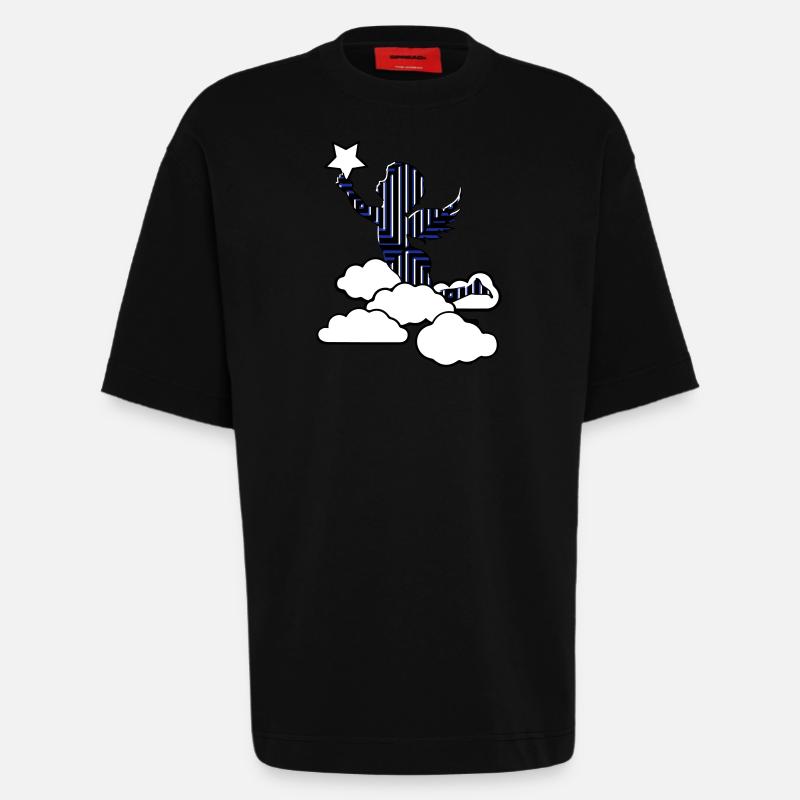 Angel gothic star - Heavyweight T-Shirt - made by SPREAD  - SOLID BLACK