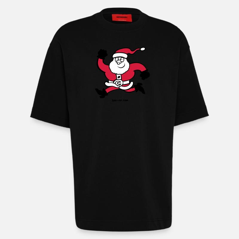 Exécution de Père Noël - T-shirt bio épais oversize fabriqué en UE - SOLID BLACK
