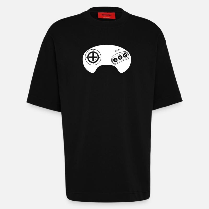 Mega Retro Controller - Heavyweight T-Shirt - made by SPREAD - SOLID BLACK