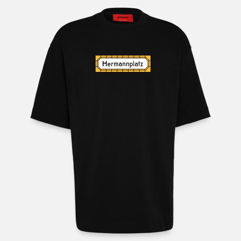 Hermannplatz NEUKÖLLN - Heavyweight T-Shirt - made by SPREAD  - SOLID BLACK
