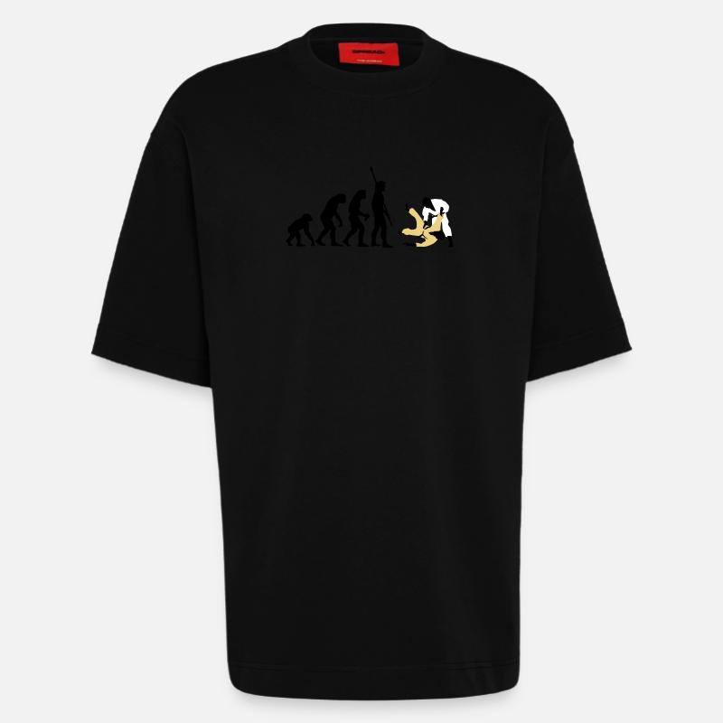 evolution_judo_a_3c - T-shirt bio épais oversize fabriqué en UE - SOLID BLACK