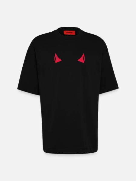 Devil - Horn - Heavyweight T-Shirt - made by SPREAD  - SOLID BLACK