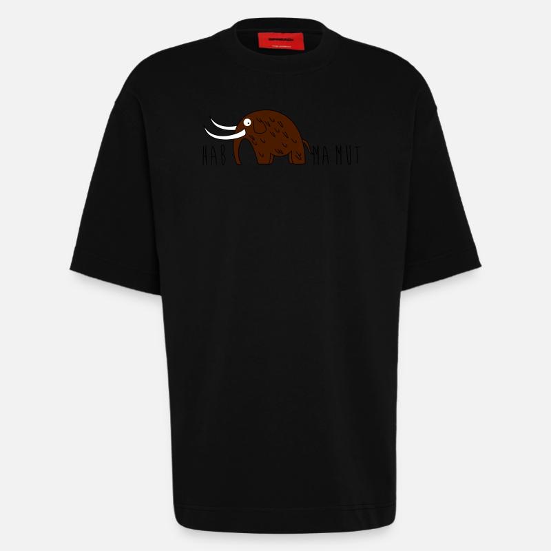 Mammut und Mut - Heavyweight T-Shirt - made by SPREAD  - SOLID BLACK