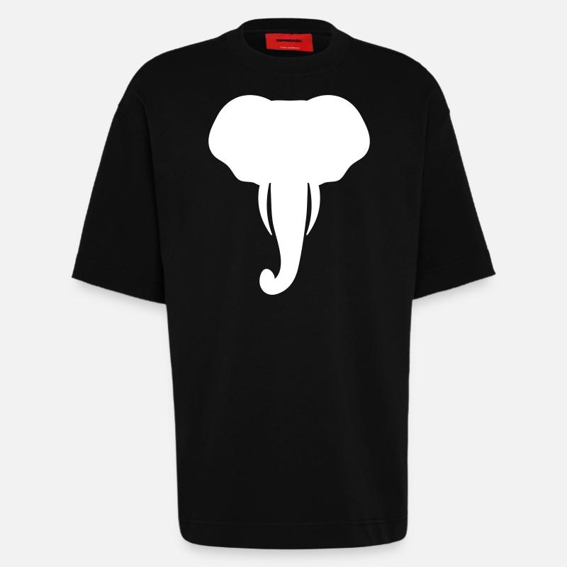 Cool Elephant Head Gift - Heavyweight T-Shirt - made by SPREAD  - SOLID BLACK