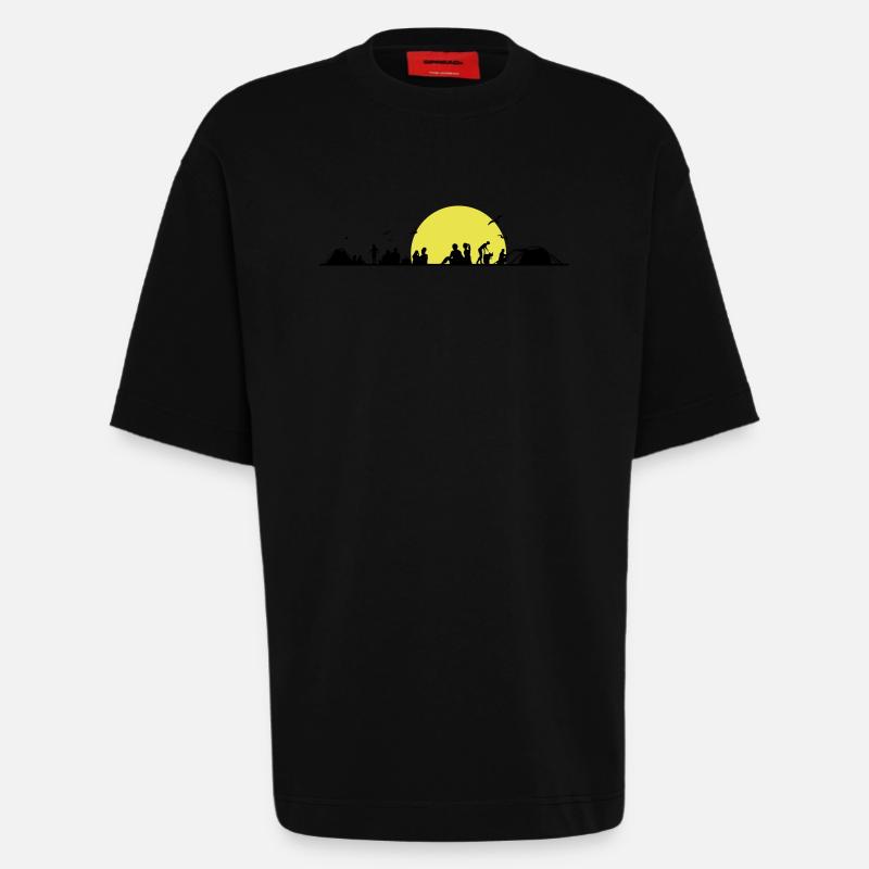 Freizeit - Zelten - Heavyweight T-Shirt - made by SPREAD  - SOLID BLACK