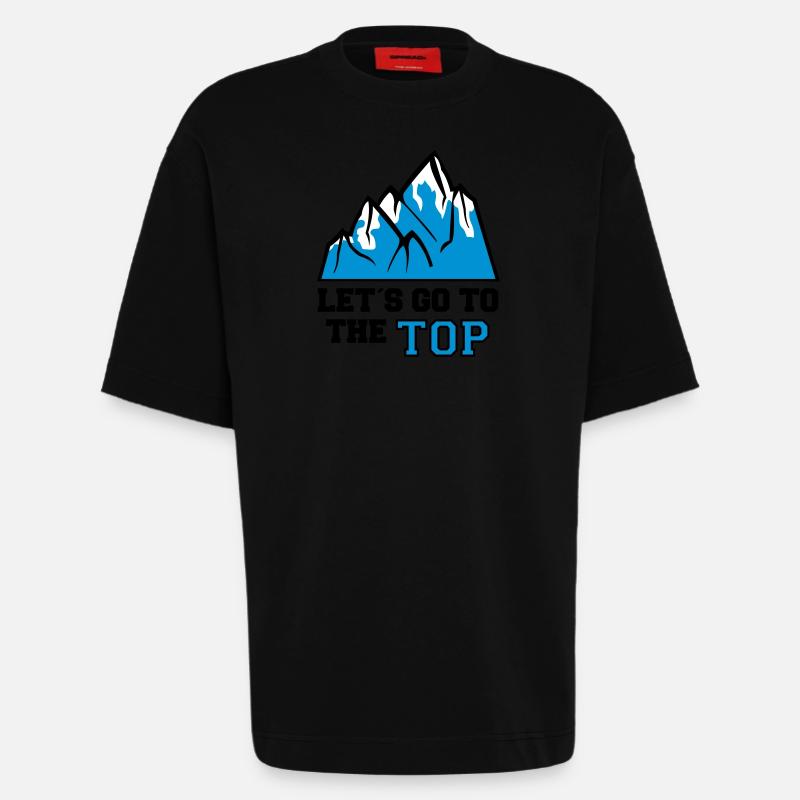 mountain_lets_go_to_the_top_3 - Heavyweight T-Shirt - made by SPREAD  - SOLID BLACK