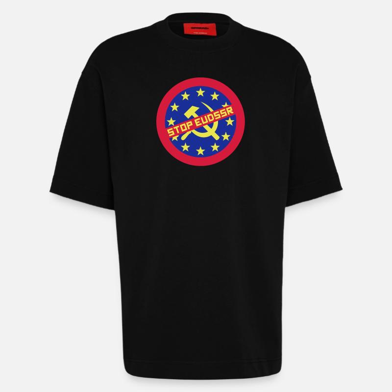 Stop EUdSSR - Heavyweight T-Shirt - made by SPREAD  - SOLID BLACK
