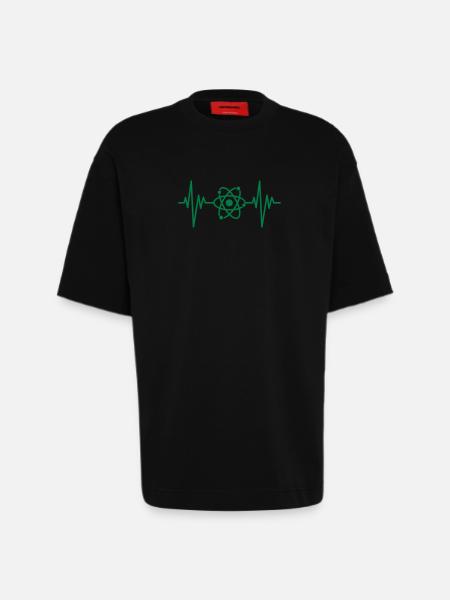 Science Pulse - Heavyweight T-Shirt - made by SPREAD - SOLID BLACK