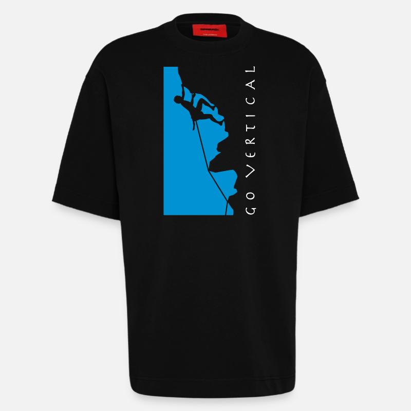 freeclimber_012015_a_2c - Heavyweight T-Shirt - made by SPREAD  - SOLID BLACK