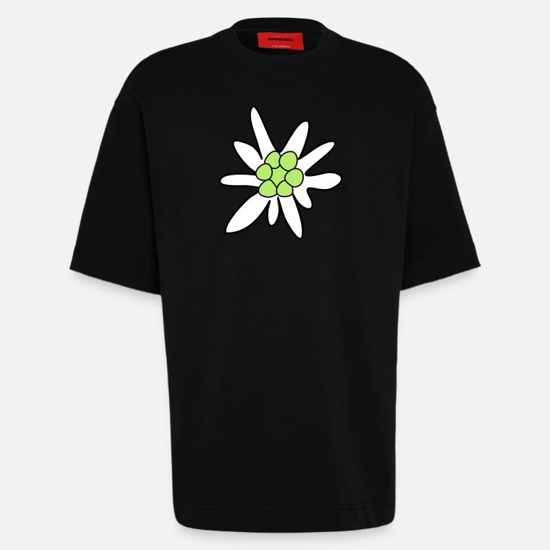 Edelweiss - Heavyweight T-Shirt - made by SPREAD  - SOLID BLACK