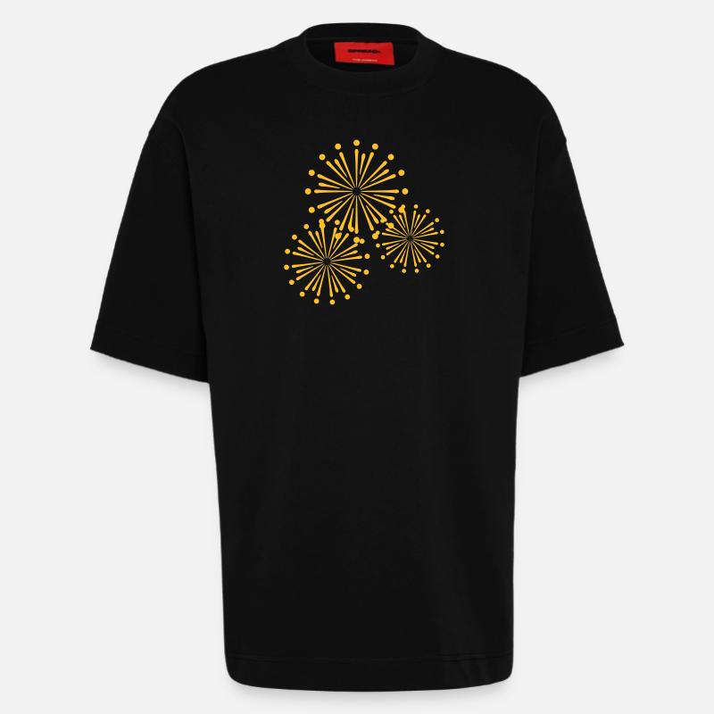 Firework Design - T-shirt bio épais oversize fabriqué en UE - SOLID BLACK