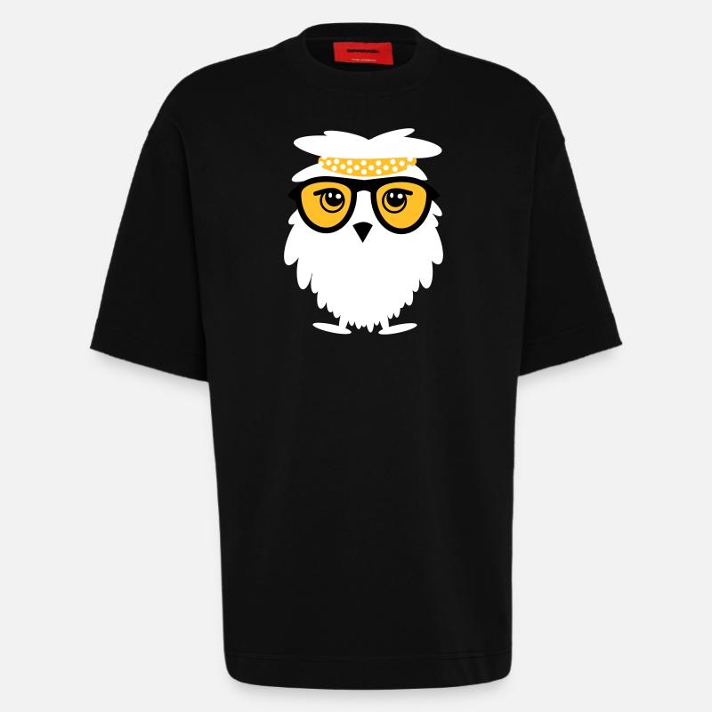 Weise Eule - Heavyweight T-Shirt - made by SPREAD  - SOLID BLACK