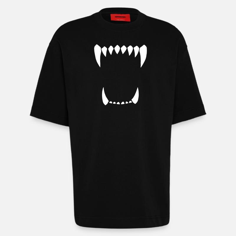 wolfteeth - Heavyweight T-Shirt - made by SPREAD  - SOLID BLACK