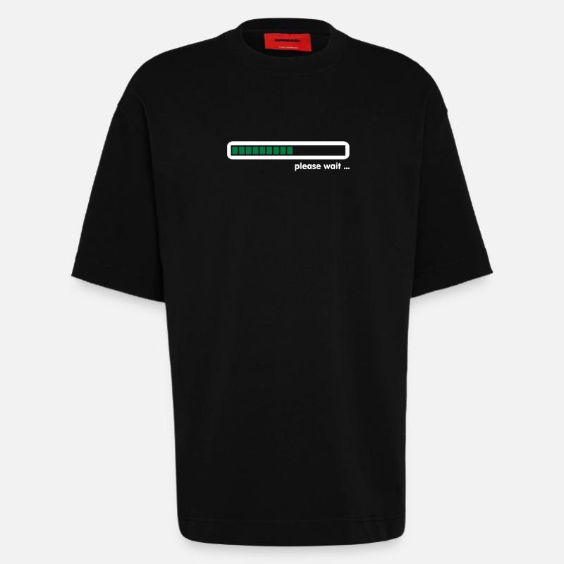 loading ... please wait (2c) - Heavyweight T-Shirt - made by SPREAD  - SOLID BLACK