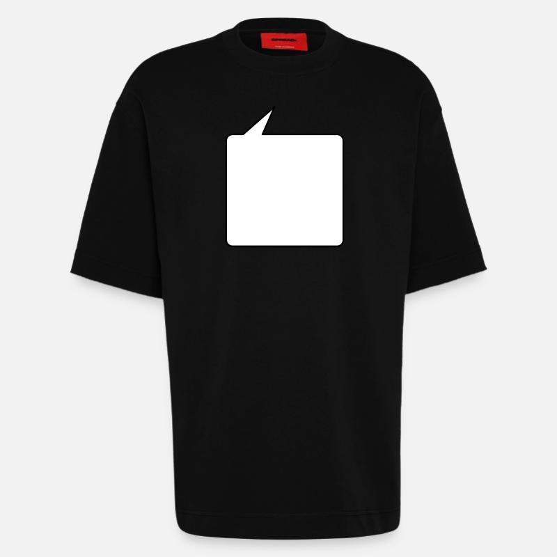 Sprechblase eckig mittel 2c - T-shirt bio épais oversize fabriqué en UE - SOLID BLACK