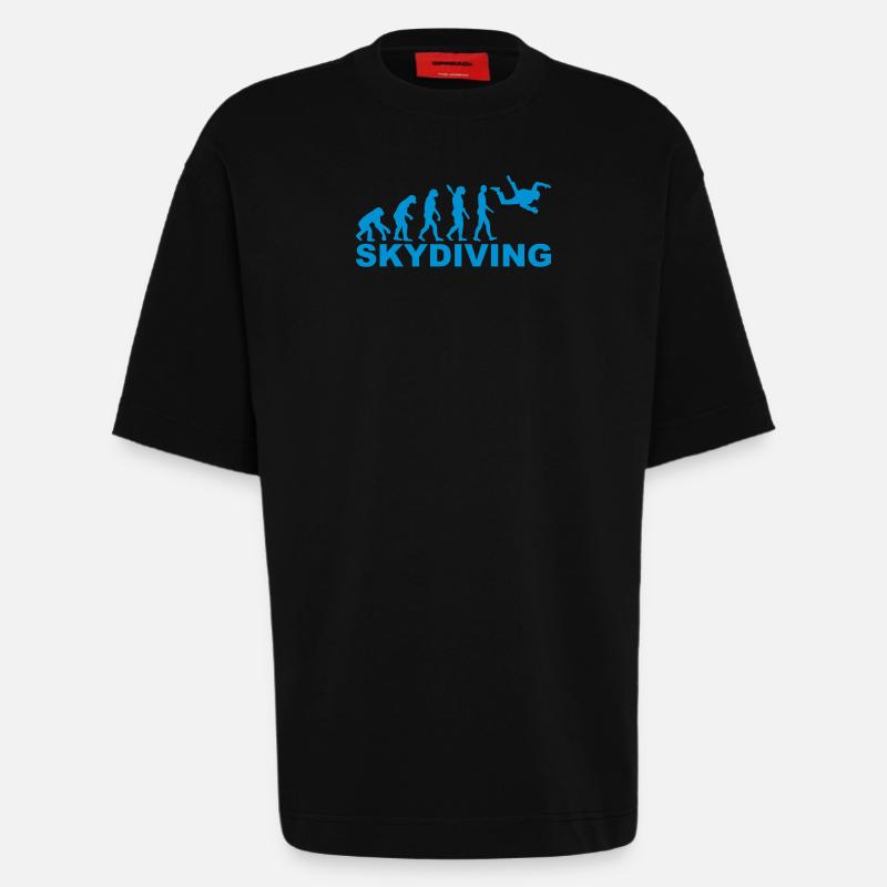 Evolution skydiving - T-shirt bio épais oversize fabriqué en UE - SOLID BLACK