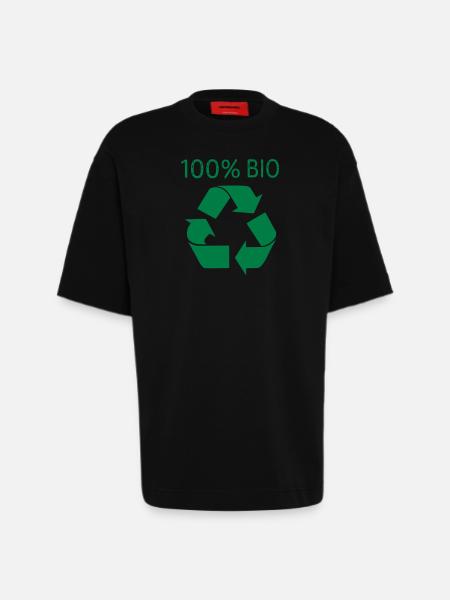 100 % Bio - T-shirt bio épais oversize fabriqué en UE - SOLID BLACK