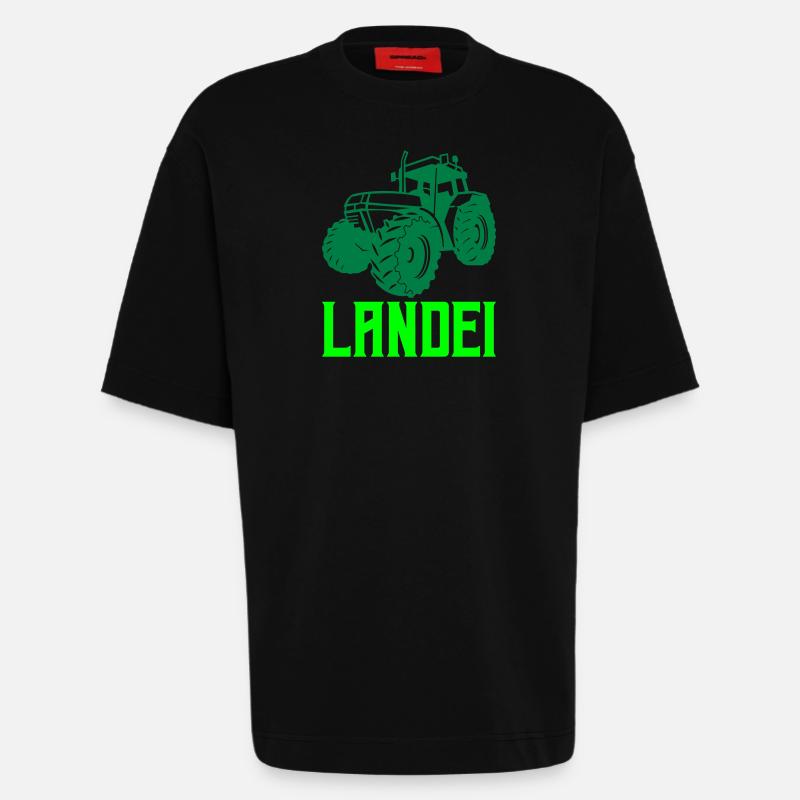 traktor landei 1 - Heavyweight T-Shirt - made by SPREAD  - SOLID BLACK