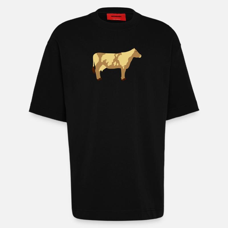Vache 4 - T-shirt bio épais oversize fabriqué en UE - SOLID BLACK