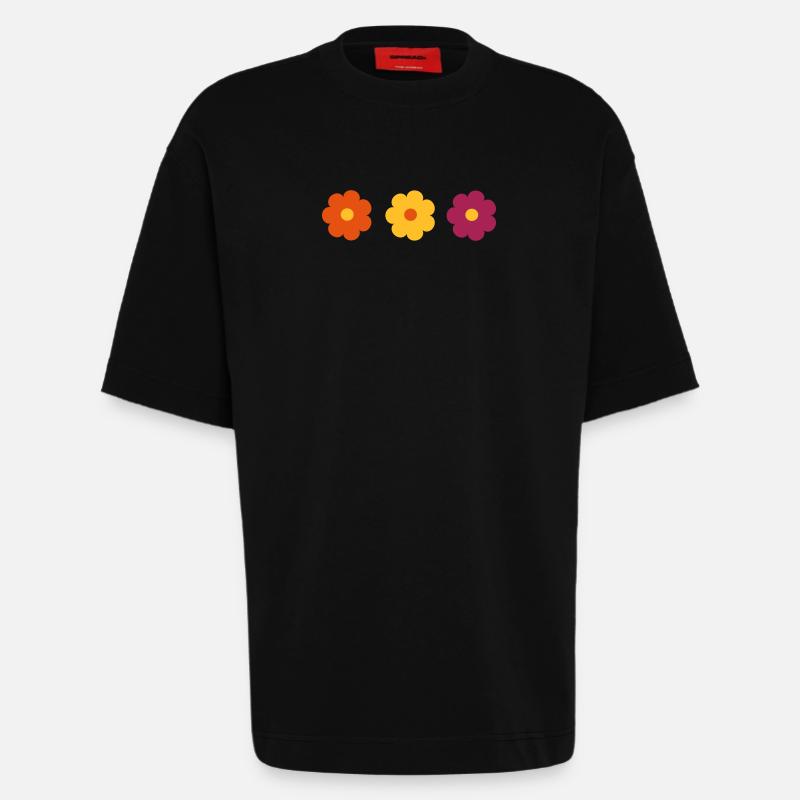 BLUMEN - Heavyweight T-Shirt - made by SPREAD  - SOLID BLACK