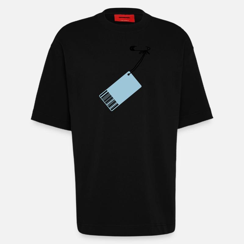 Preis-Schild - Heavyweight T-Shirt - made by SPREAD  - SOLID BLACK