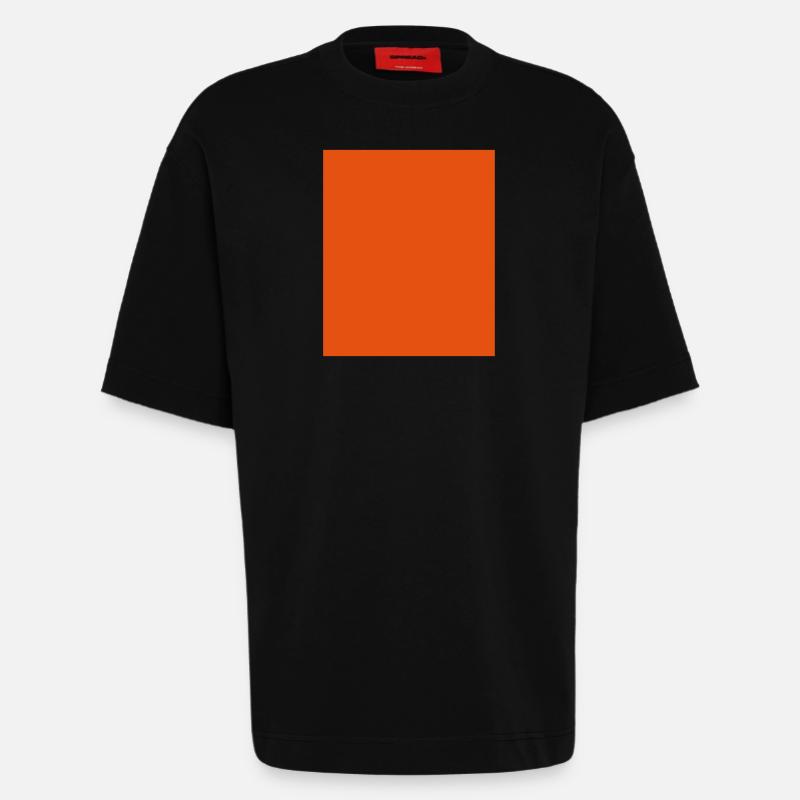Solid orange - Heavyweight T-Shirt - made by SPREAD  - SOLID BLACK